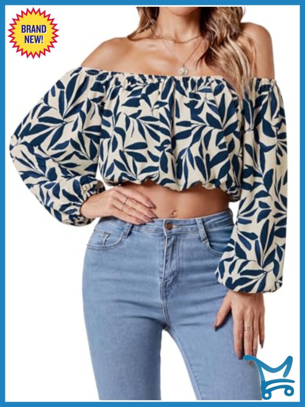 Off Shoulder Crop Top Long Sleeve Ruched Blouse Women's Puff Sleeve Elastic
